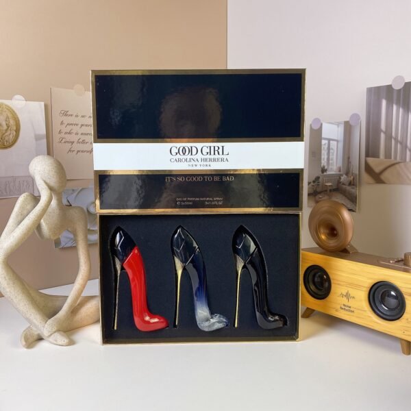 Black and white box high heels perfume three-piece set 30ml