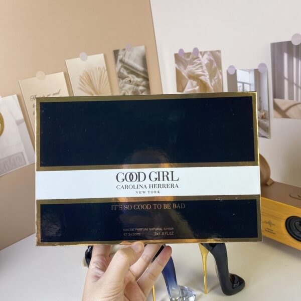 Black and white box high heels perfume three-piece set 30ml