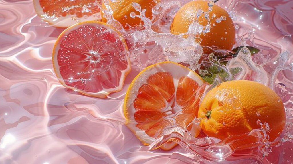 Delicate citrus scent perfume with grapefruit and orange slices, summer fragrance for BAOGODA