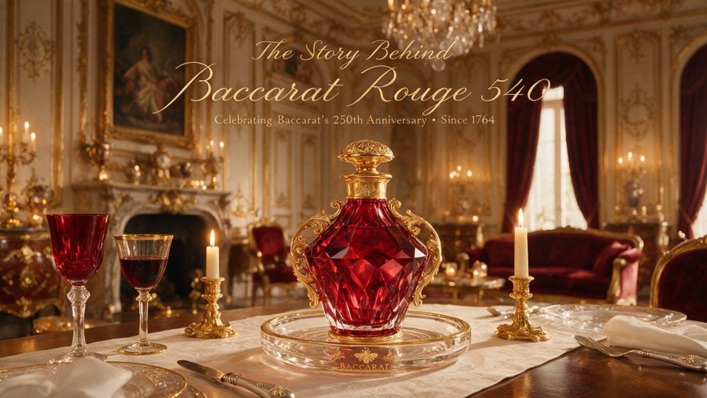 Baccarat Rouge 540 fragrance inspired by the 250th anniversary of Baccarat crystal craftsmanship and French luxury heritage