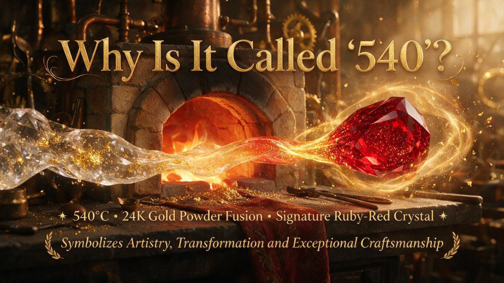 Baccarat Rouge 540 inspired by the 540°C crystal-making process and the transformation of clear crystal into ruby-red crystal