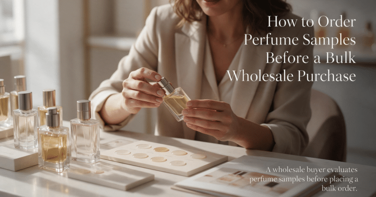 Perfume samples for wholesale buyers before a bulk purchase