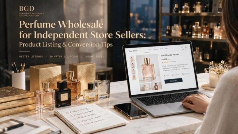 Perfume wholesale product listing tips for independent store sellers