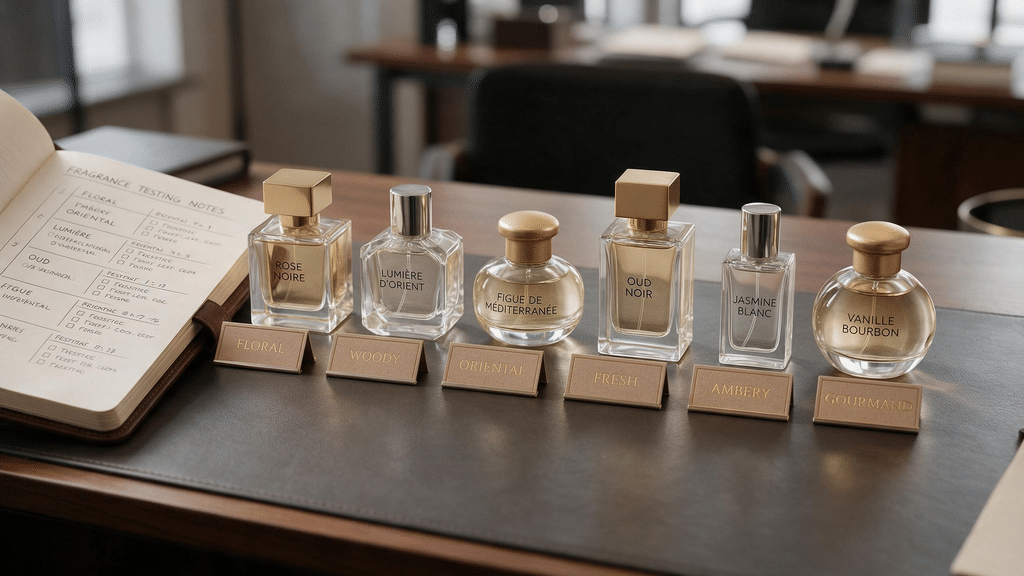 Wholesale perfume samples arranged for product testing