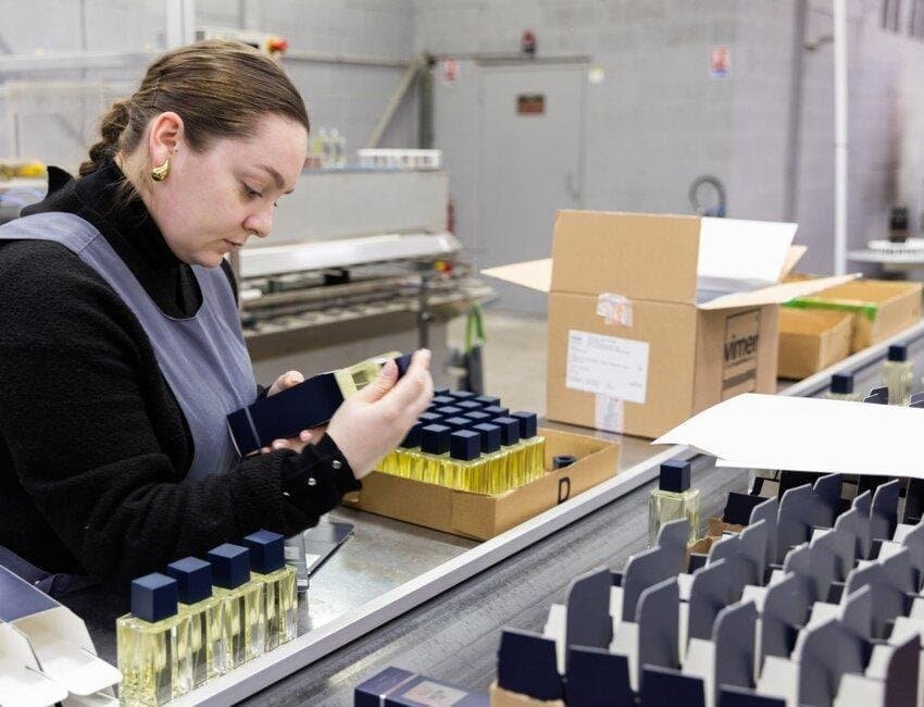 Wholesale perfume inventory and shipping preparation