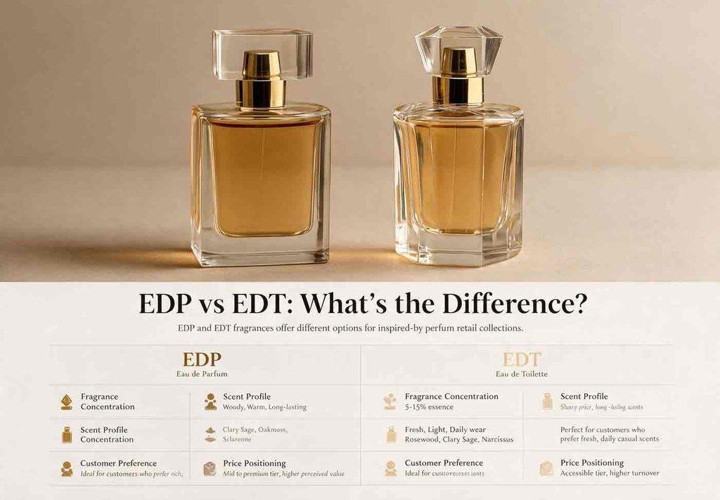 EDP vs EDT inspired-by perfume bottles for retail resale
