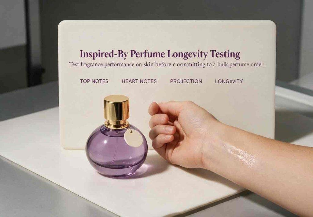 Testing inspired-by perfume longevity before a wholesale order