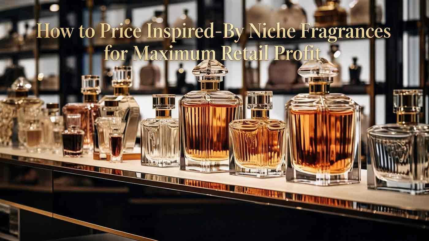 Perfume bottles displayed in a boutique for fragrance retail