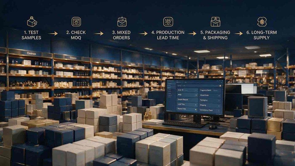 Wholesale perfume inventory and bulk order preparation